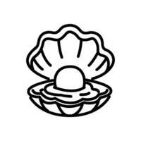 Scalloped oyster with pearl icon vector