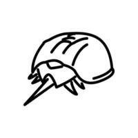 Ancient horseshoe crab outline icon vector