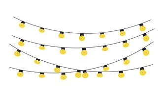 Festive string lights decoration background vector