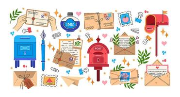 colorful mail and letter illustration vector