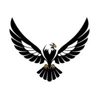 Symmetrical eagle with wide wings and golden talons vector