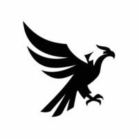 Black bold icon silhouette of an eagle with talons vector