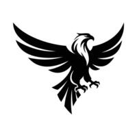 The eagle symbol stands aggressively with spread wings and sharp talons. vector