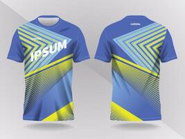 Blue and yellow sports t-shirt design vector