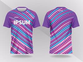 Colorful purple striped sports jersey vector
