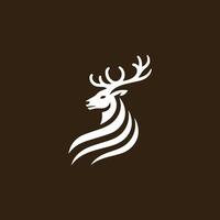 a deer head logo on a brown background vector