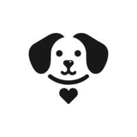 a black and white dog with a heart on its head vector