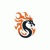 Dragon Flaming Logo vector