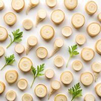 Parsnip Slices Minimalist Geometric Food Photo