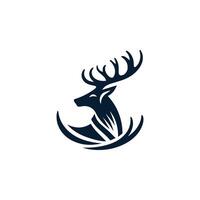 deer head logo with a wave pattern vector
