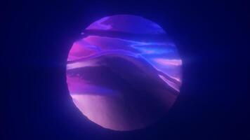 Abstract glowing sphere emitting waves of energy in dark space, evoking futuristic power and cosmic dynamics video