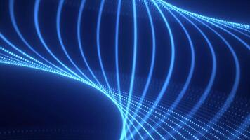 Futuristic digital tunnel with flowing blue light lines forming a vortex, symbolizing speed, data, and technology video