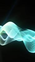 Futuristic digital wave with flowing bright blue particles, depicting innovation, technology, and motion video