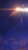 Bright cosmic flare with vibrant blue and orange hues, symbolizing an energetic burst in space video