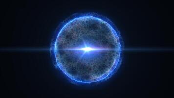 Electric blue energy sphere with intricate neural-like textures and a glowing star-shaped core video