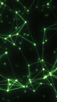 Abstract digital network with interconnected glowing nodes and lines, symbolizing futuristic technology video