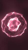 A glowing digital sphere explodes into energetic particles, symbolizing data burst, innovation, and futuristic power video