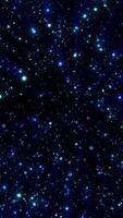 Dynamic cosmic explosion with radiant blue particles, symbolizing energy and motion in deep space video