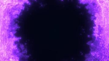 Abstract glowing purple energy portal with a dark center, creating a sci-fi digital visual effect video