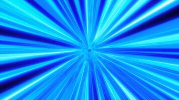 Cyan-blue tunnel of light radiates outward with high-speed motion, suggesting digital travel or teleportation video