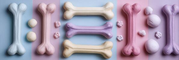 Pet Bones Anatomy Poster Featuring Colorful Pastel Designs in a Calm Veterinary Room Setting photo