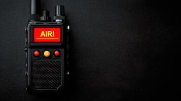 Emergency Radio Transmission in Progress With Alert Display on the Devices Screen During Critical Situation photo