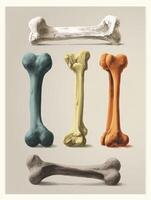 Pet Bones Anatomy Poster Displayed in a Soft Pastel Veterinary Room With a Calm Ambiance, Perfect for Educating Pet Owners photo