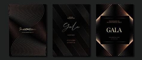 Elegant black and gold gala invitation vector
