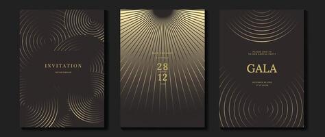Gala invitation with golden spirals design vector