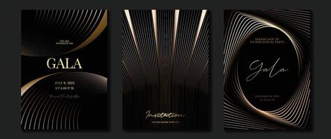 Gala invitation card designs with elegant patterns vector