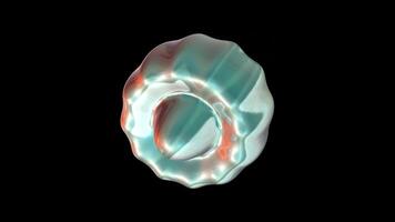 3d Geometric Shape Rotation Animation Against Black Background video