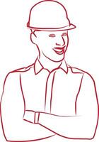 supervisor line art, foreman outline, vector