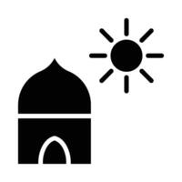 Mosque and sun icon with another name zuhur illustration vector