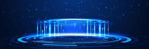 Futuristic blue digital platform vector