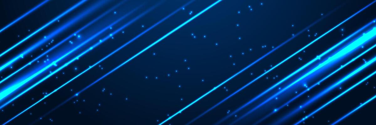 Dynamic blue abstract background featuring glowing diagonal light streaks, modern, high-tech, energetic visual perfect for technology, digital designs, futuristic cover banner