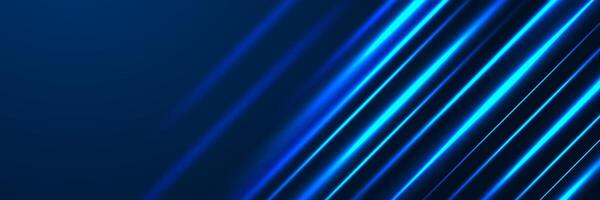 Blue diagonal light stripes background vector