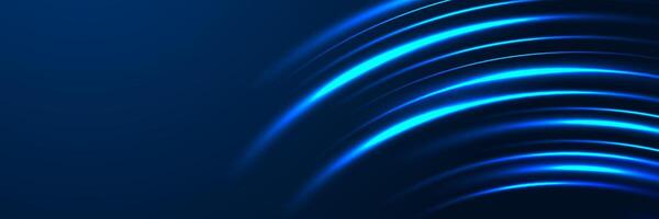 Blue light waves on dark background vector