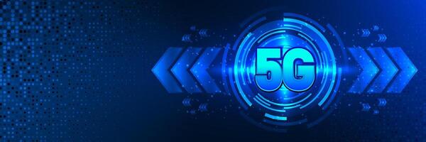 5G technology blue graphic design vector
