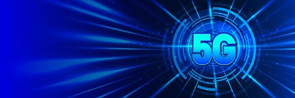 5G technology graphic with blue background vector
