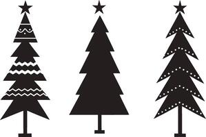 Minimalist Holiday Tree Silhouette Collection vector
