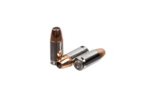 Three hollow-point bullets displayed on a clear, unobstructed background. png