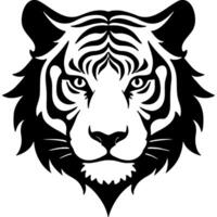 Striped tiger head front view vector