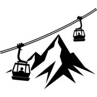 Open top cable car in mountain vector