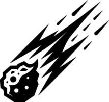 Comet flying towards earth with a fiery tail vector