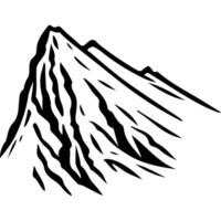 Mountain with sharp peaks and jagged edges vector