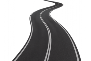 Windy asphalt road transparent png