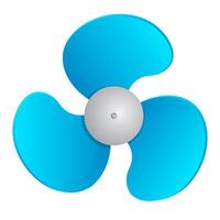 Fan propeller blades. Rotation of three bladed vector