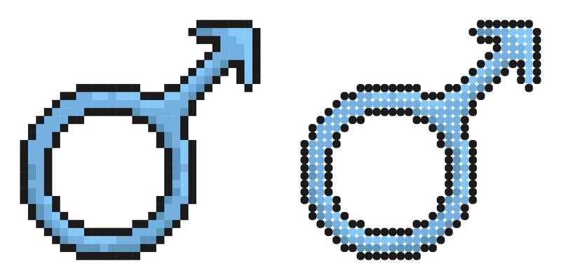 Male gender symbol. Segregation of men and women