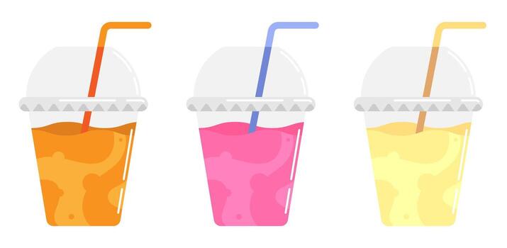 Glass of orange, raspberry and pear smoothie vector