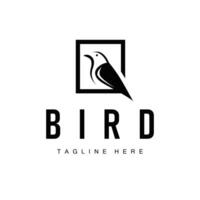 Bird logo with simple minimalist concept of flying bird freedom design, illustration template and brand symbol vector